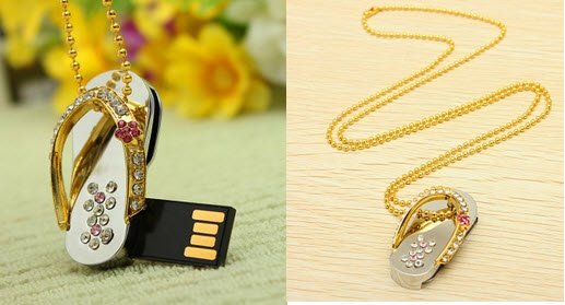 32GB metal crystal slipper USB 2.0 U disk flash drive