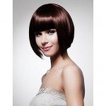 Capless Short Bob High Quality Synthetic Dark Brown Straight Hair Wig