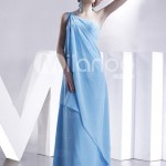 Classic One-Shoulder Floor Length Satin Chiffon Bridesmaid Dress