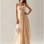 Empire Halter Floor-length Chiffon Bridesmaid Dress