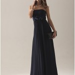 Empire Strapless Floor-length Chiffon Over Satin Bridesmaid Dress