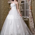 Ivory Lace Satin Sweetheart A-line Wedding Dress