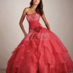 Merle™ Dress Nice Ball-Gown Sweetheart Hand-Made Flower Sleeveless Floor-length Organza Prom Dresses